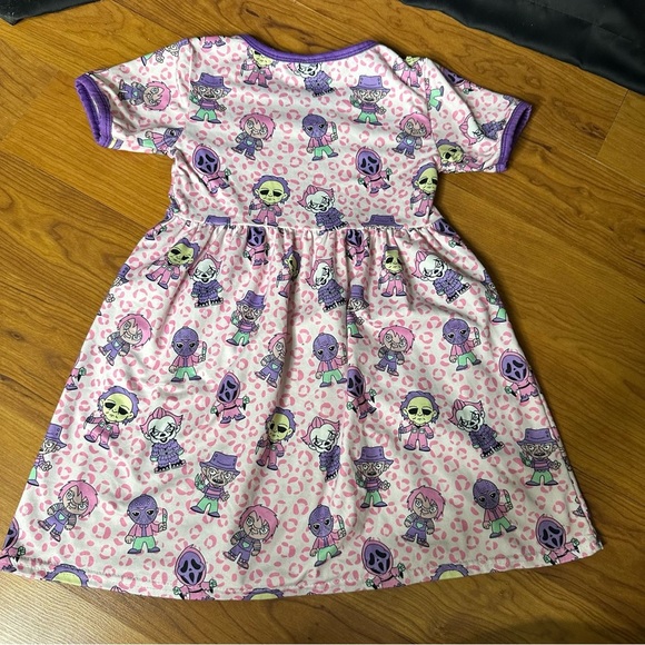 Great Lakes Kids Apparel Horror Dress Pink Purple Ghost Face Haloween It 3T - Picture 2 of 11